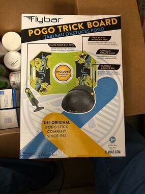 Flybar Pogo Ball Toy Jump Trick Bounce Pogo Board for Kids Green & Black Vintage